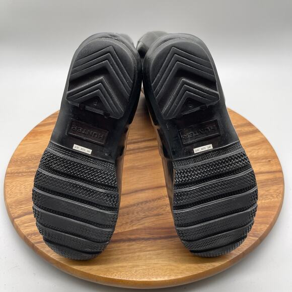 Hunter Boots Womens Size 7 Black Gloss Tall Rain Casual Waterproof Snow Shoes - Picture 7 of 8